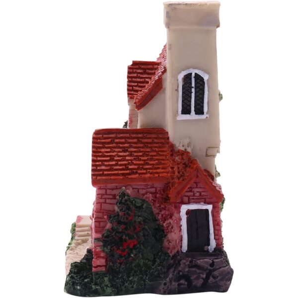 ISTOVO Casa in miniatura in resina 2X Decorazioni da giardino in stile europeo 6x4,5x7,5 cm