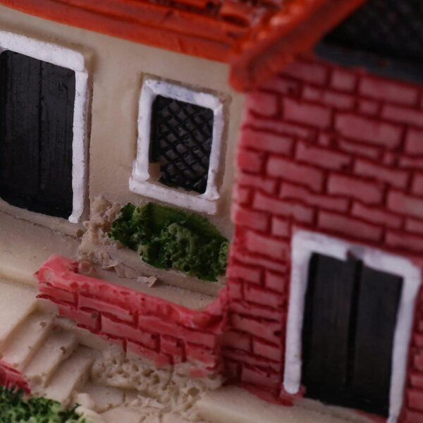 ISTOVO Casa in miniatura in resina 2X Decorazioni da giardino in stile europeo 6x4,5x7,5 cm