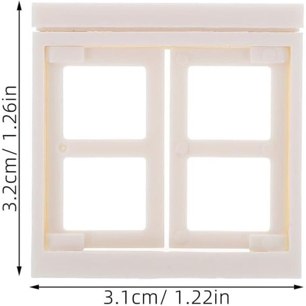 Set 4 Finestre Miniature in Plastica Realistiche per Casa di Bambole - Accessori Decorativi