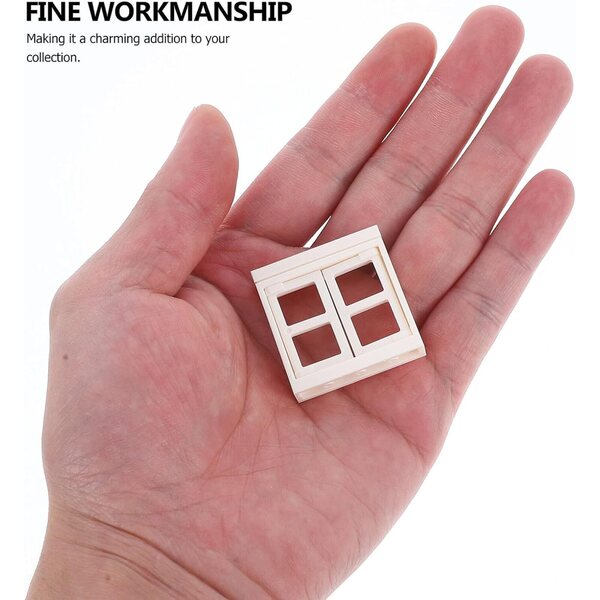 Set 4 Finestre Miniature in Plastica Realistiche per Casa di Bambole - Accessori Decorativi