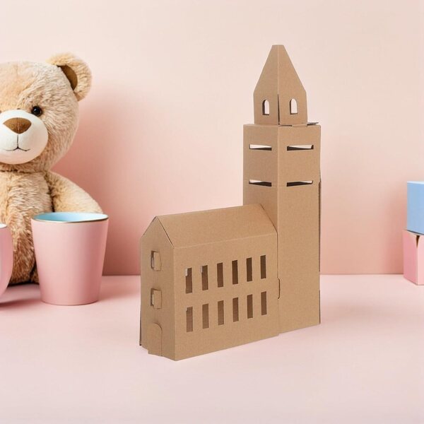 HORIALENCE Kit 6 Mini-Papphäuser für Puppen – Modelle zum Bauen und Ausmalen