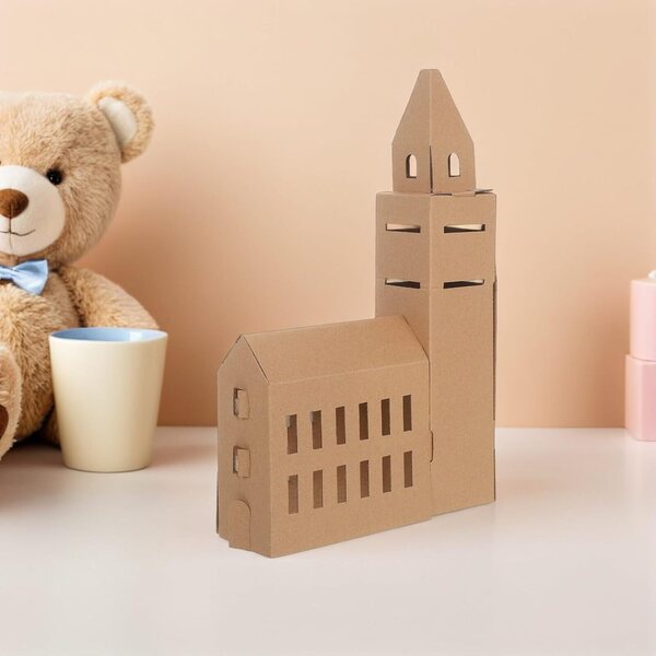 HORIALENCE Kit 6 Mini-Papphäuser für Puppen – Modelle zum Bauen und Ausmalen