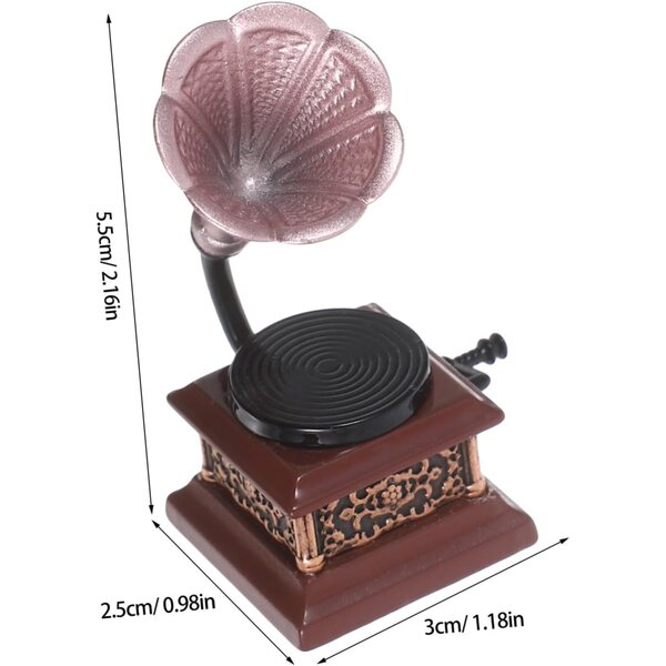 Vintage-Puppenhaus-Phonograph-Miniatur aus Legierung, 5,5 x 3 x 2,5 cm