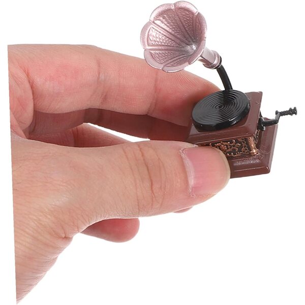 Vintage-Puppenhaus-Phonograph-Miniatur aus Legierung, 5,5 x 3 x 2,5 cm