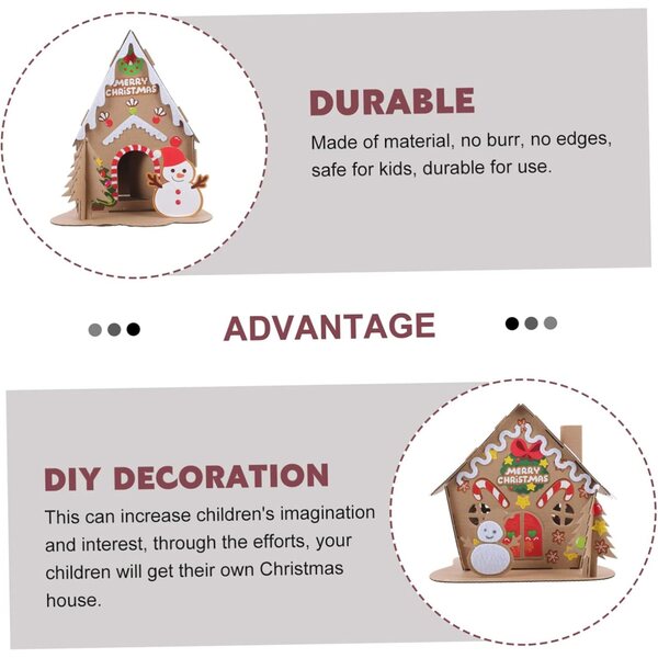 Kit Casa Luminosa di Natale Fai da Te, Set 2 Case Biscotto, Decorazione Artigianale