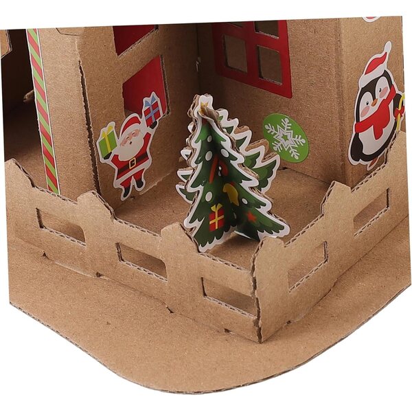 Kit Casa Luminosa di Natale Fai da Te, Set 2 Case Biscotto, Decorazione Artigianale