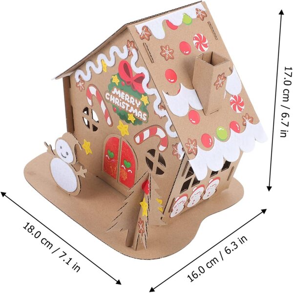Kit Casa Luminosa di Natale Fai da Te, Set 2 Case Biscotto, Decorazione Artigianale