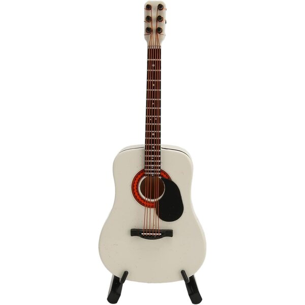 Miniatur-Holzgitarre mit Ständer und Koffer - elegante Dekoration 13x5 cm