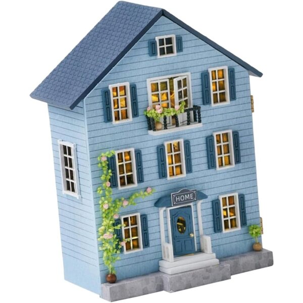 DIY-Miniatur-Puppenhaus-Bausatz aus Holz mit kompletten Möbeln – tragbare Heimdekoration