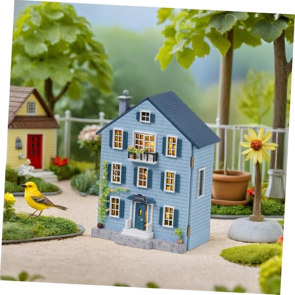 DIY-Miniatur-Puppenhaus-Bausatz aus Holz mit kompletten Möbeln – tragbare Heimdekoration
