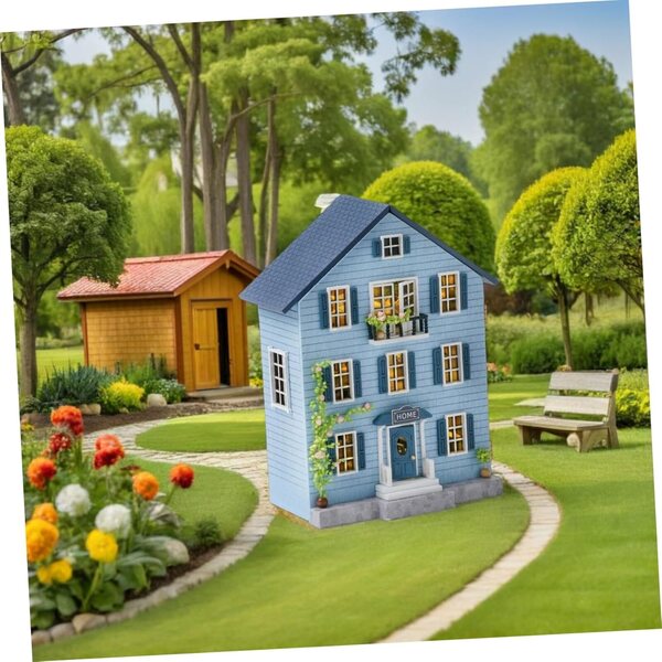DIY-Miniatur-Puppenhaus-Bausatz aus Holz mit kompletten Möbeln – tragbare Heimdekoration