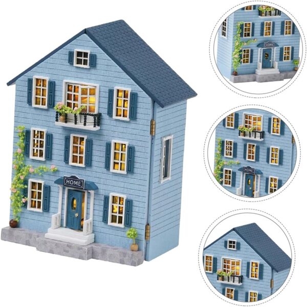 DIY-Miniatur-Puppenhaus-Bausatz aus Holz mit kompletten Möbeln – tragbare Heimdekoration