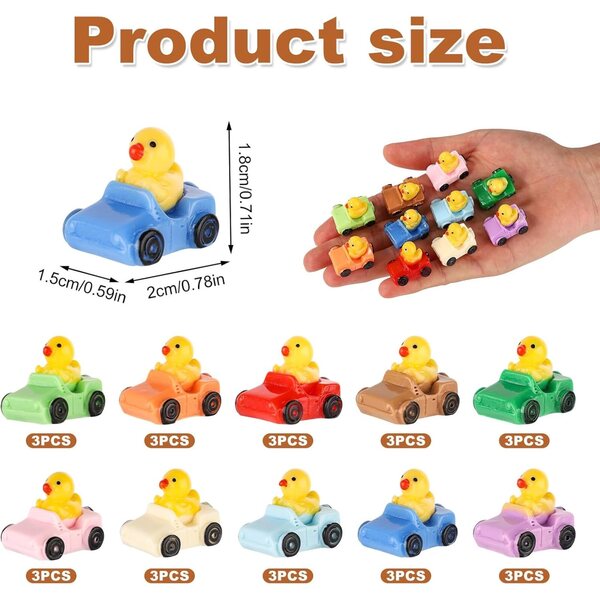 Lyreh Mini Anatre in Resina 30pz Colorate 2cm Decorazioni per Casa e Ufficio