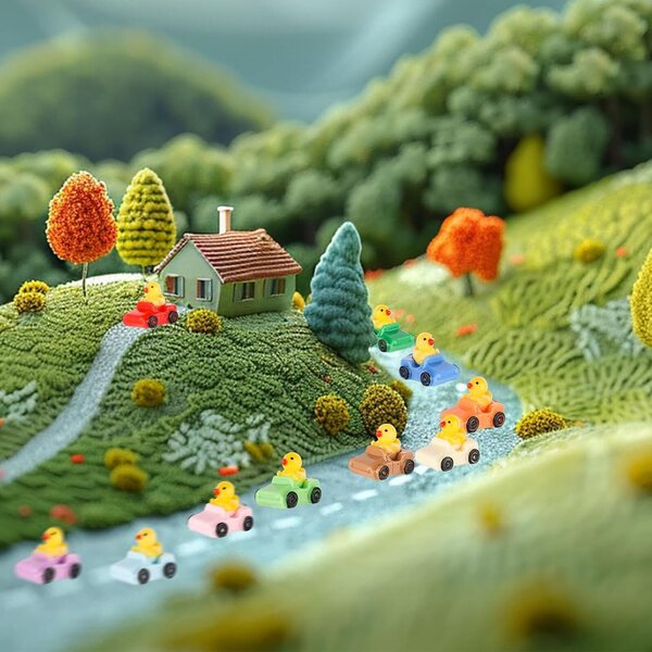 Lyreh Mini Anatre in Resina 30pz Colorate 2cm Decorazioni per Casa e Ufficio