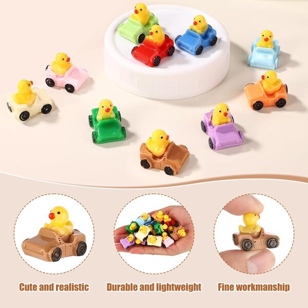 Lyreh Mini Anatre in Resina 30pz Colorate 2cm Decorazioni per Casa e Ufficio