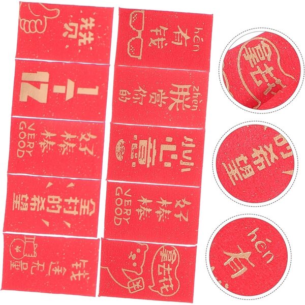 Beaupretty 10 Mini Enveloppes Rosse per Casa delle Bambole - Decorazioni in Carta Dettagliate