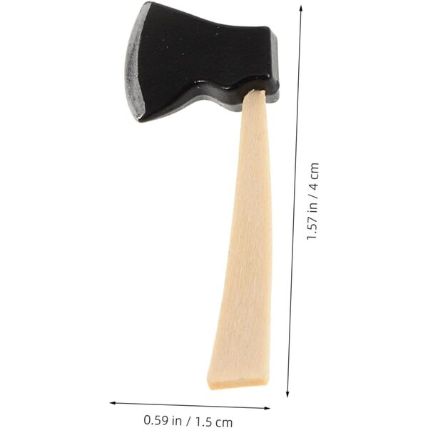 6 Mini-Holzäxte für Puppenhäuser, realistisches Gartenzubehör