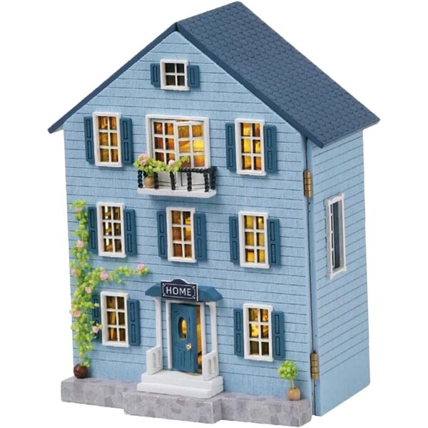 Kit Casa delle Bambole Miniatura in Legno con Mobili DIY - Decorazione Natale Portatile
