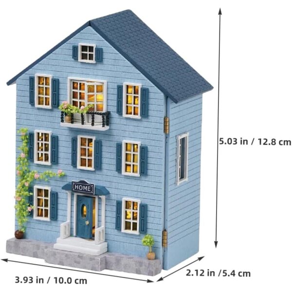 Kit Casa delle Bambole Miniatura in Legno con Mobili DIY - Decorazione Natale Portatile