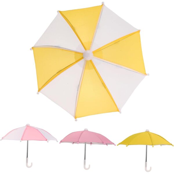 Set di 4 ombrelli in miniatura per bambola da 18 cm | Accessori Colorati Estate e Giochi di Ruolo