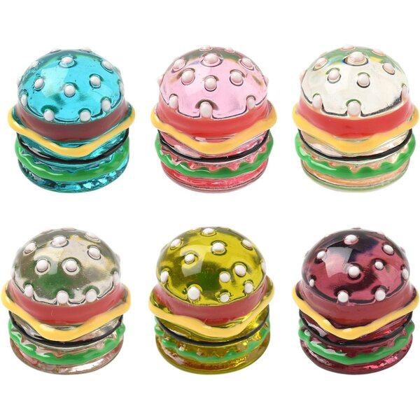 KitBeads 6 Perline Hamburger in Resina 3D per Artigianato Fai da Te e Decorazioni