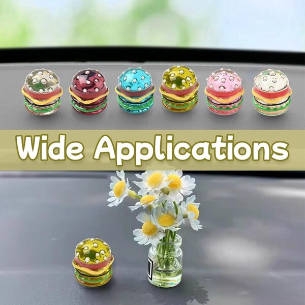 KitBeads 6 Perline Hamburger in Resina 3D per Artigianato Fai da Te e Decorazioni