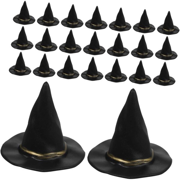 72 Mini Chapeaux Neri per Decorazioni Halloween e Accessori per Case delle Bambole