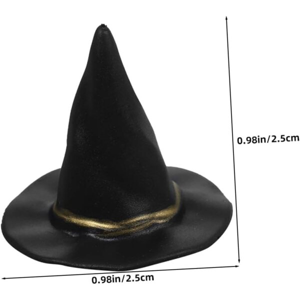 72 Mini Chapeaux Neri per Decorazioni Halloween e Accessori per Case delle Bambole