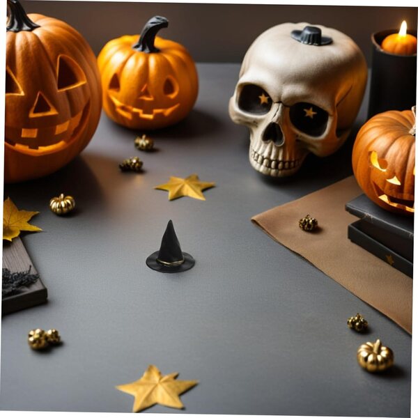 72 Mini Chapeaux Neri per Decorazioni Halloween e Accessori per Case delle Bambole