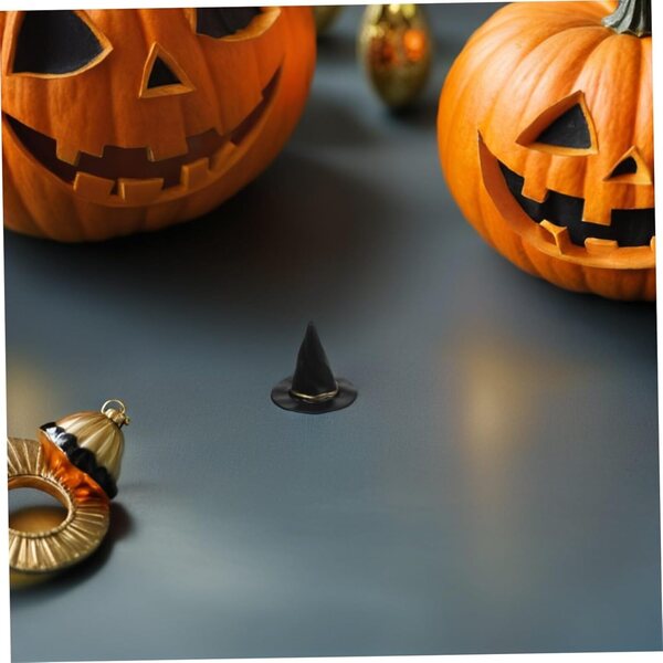 72 Mini Chapeaux Neri per Decorazioni Halloween e Accessori per Case delle Bambole