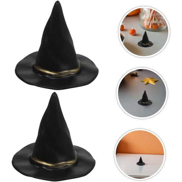 72 Mini Chapeaux Neri per Decorazioni Halloween e Accessori per Case delle Bambole
