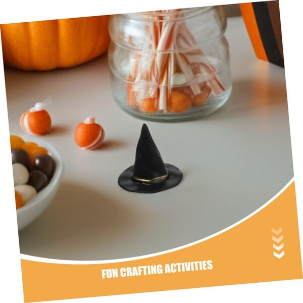 72 Mini Chapeaux Neri per Decorazioni Halloween e Accessori per Case delle Bambole