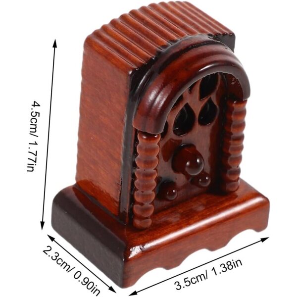 Radio Miniatura in Legno Vintage per Case delle Bambole Scala 1:12 Realistica