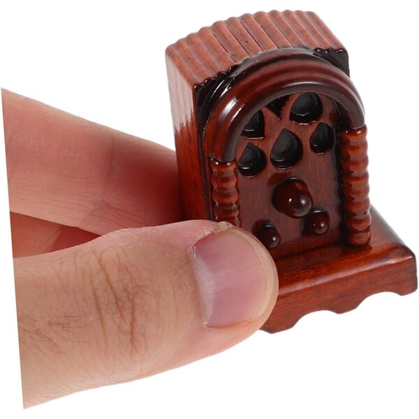 Radio Miniatura in Legno 1:12 per Casa delle Bambole, Decorazione Retrò