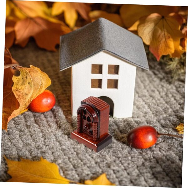 Radio Miniatura in Legno 1:12 per Casa delle Bambole, Decorazione Retrò