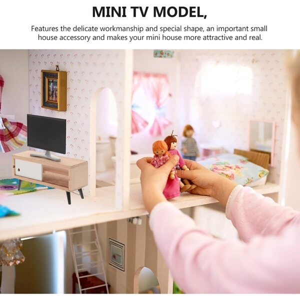 SHINEOFI Set Miniatura Casa delle Bambole TV e Mobile TV in Scala 1:12 Multicolore