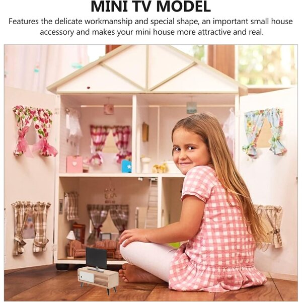 SHINEOFI Set Miniatura Casa delle Bambole TV e Mobile TV in Scala 1:12 Multicolore