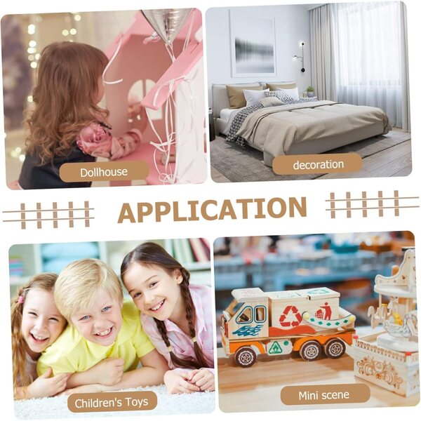 Set Miniature Beaupretty Computer in Legno Nero per Casa delle Bambole e Gioco Bambini