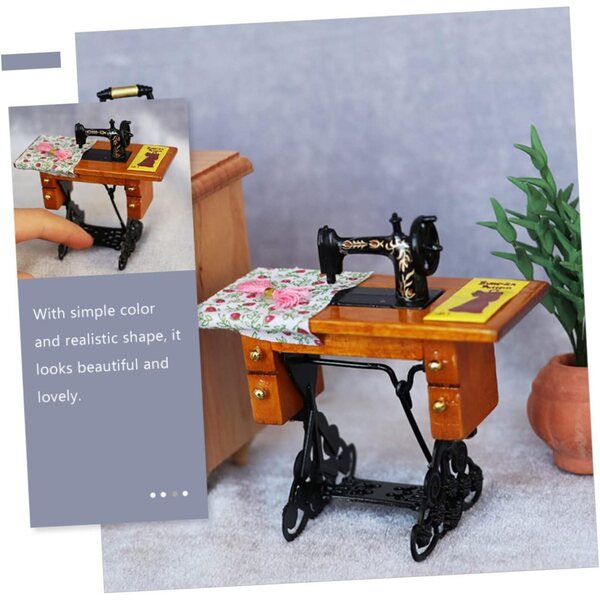 Mini Casa da Cucito Vintage in Miniatura per Decorazione e Gioco Bambini 8x8 cm