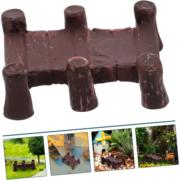 WOONEKY Set 10 Mini-Harzbrücken für die Innen- und Außendekoration im Garten