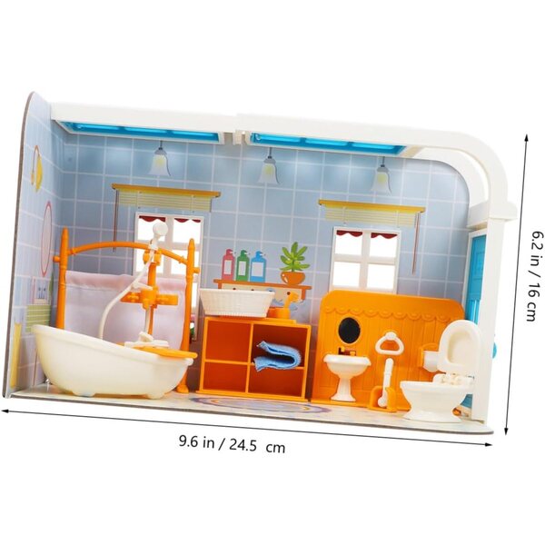 Kit Accessori Miniatura Bagno per Casa delle Bambole - Mobili e Decorazioni Miniature
