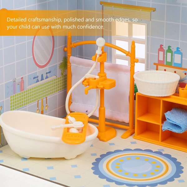 Kit Accessori Miniatura Bagno per Casa delle Bambole - Mobili e Decorazioni Miniature