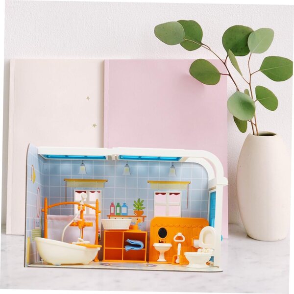 Kit Accessori Miniatura Bagno per Casa delle Bambole - Mobili e Decorazioni Miniature