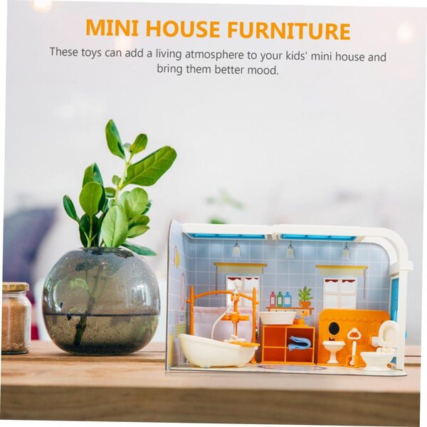 Kit Accessori Miniatura Bagno per Casa delle Bambole - Mobili e Decorazioni Miniature