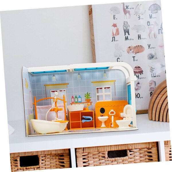 Kit Accessori Miniatura Bagno per Casa delle Bambole - Mobili e Decorazioni Miniature