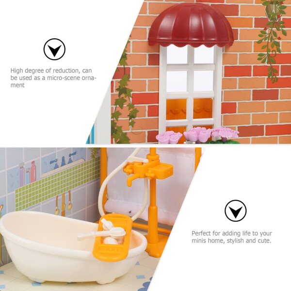 Kit Accessori Miniatura Bagno per Casa delle Bambole - Mobili e Decorazioni Miniature
