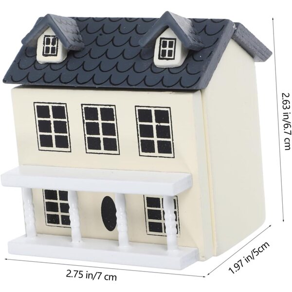 Mini Armoire Beige in Legno per Casa delle Bambole 1:12 - Beaupretty