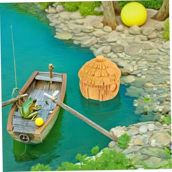 Beaupretty Set 5 Mini-Gartenornamente aus Kunstharz – Miniaturhäuser für Mikrolandschaften