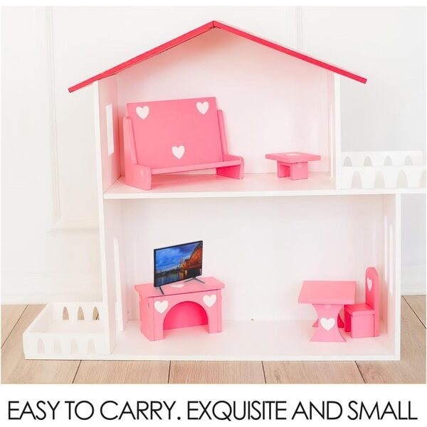 DOITOOL TV in miniatura scala 1:12 per casa delle bambole, accessorio realistico 5,8x3,3 cm