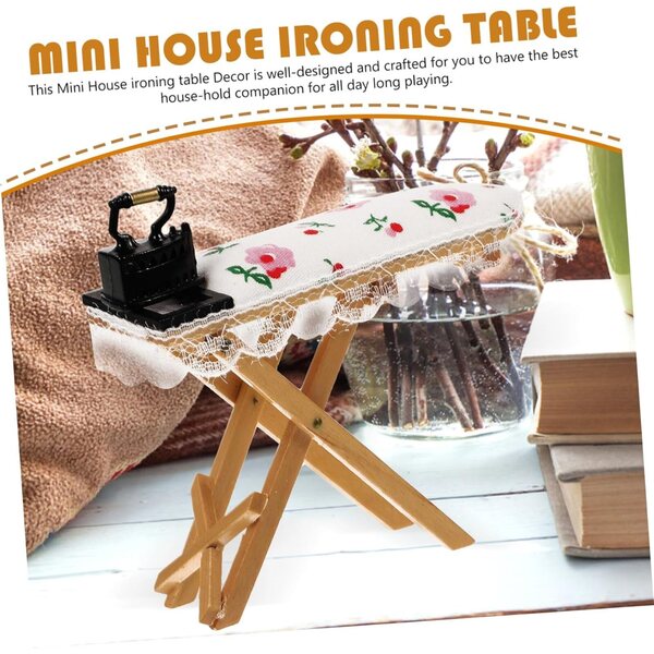 Vaguelly Mini Tavolo da Stiro Miniatura per Casa delle Bambole e Decorazioni DIY